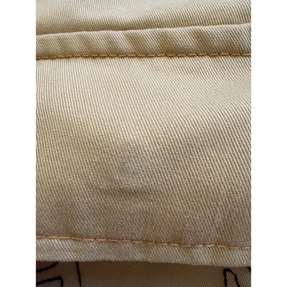 True Religion Mens Khaki Cargo Pants Tan Wide Leg Y2K Horseshoe Logo Size 28